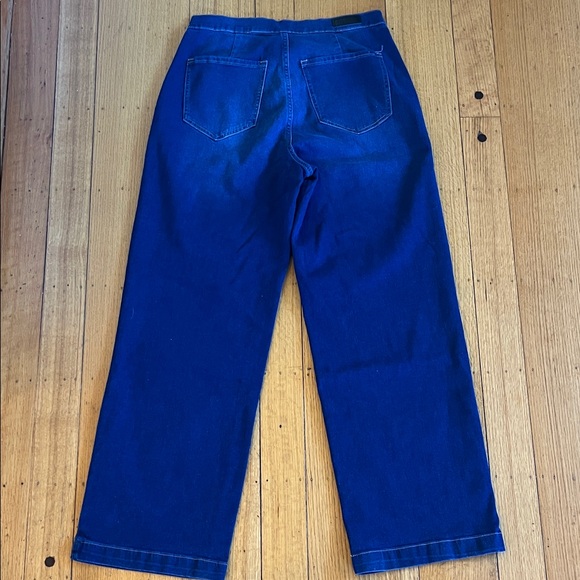 Nicole Miller Dark Indigo Wash High Rise Wide Leg Jeans — Size 10 - Picture 4 of 4